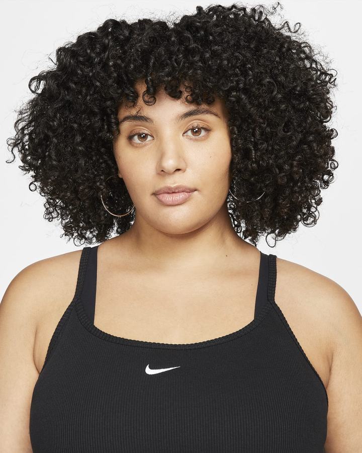 Vestido Nike Sportswear Essential Acanalado (Plus Size) Mujer Negras Blancas | UTMRX-5912