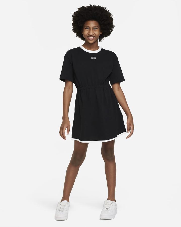 Vestido Nike Sportswear Icon Clash Kids Niña Negras Blancas | SOBRV-6301