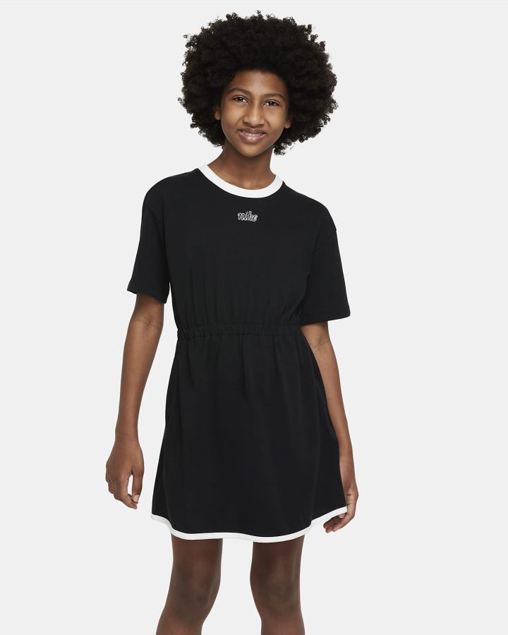Vestido Nike Sportswear Icon Clash Kids Niña Negras Blancas | SOBRV-6301
