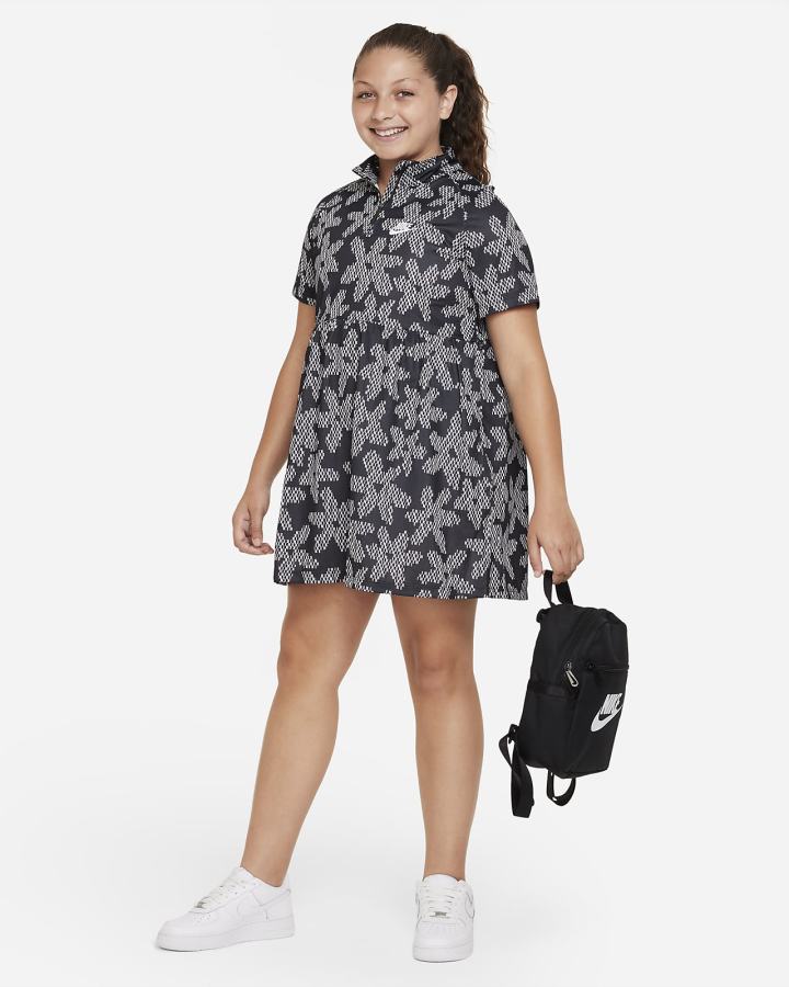 Vestido Nike Sportswear Kids Printed Short-Sleeve Niña Negras Blancas | FSBPY-7482