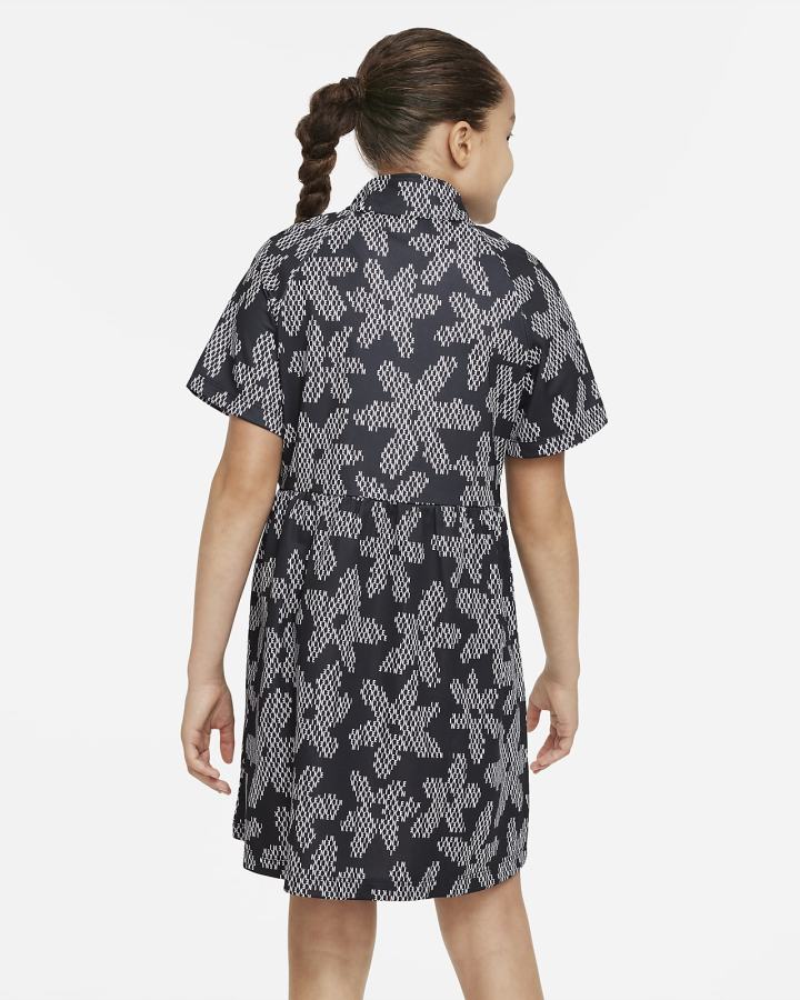 Vestido Nike Sportswear Kids Printed Short-Sleeve Niña Negras Blancas | KCAGU-7694