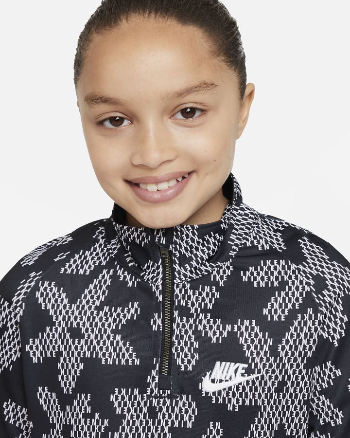 Vestido Nike Sportswear Kids Printed Short-Sleeve Niña Negras Blancas | KCAGU-7694