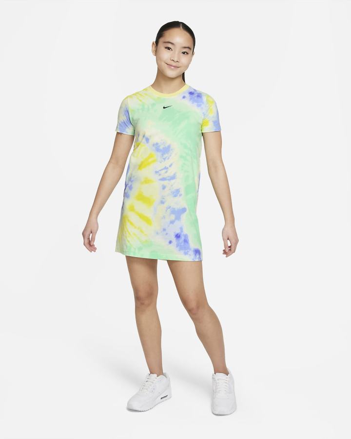 Vestido Nike Sportswear Kids Tie-Dye Niña Verde Menta | QDALX-1537