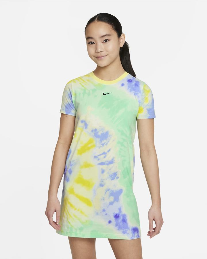 Vestido Nike Sportswear Kids Tie-Dye Niña Verde Menta | QDALX-1537