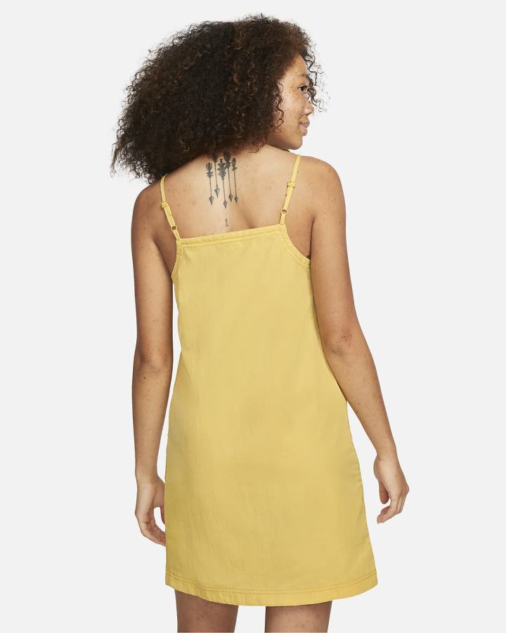 Vestido Nike Sportswear Swoosh Woven Cami Mujer Negras | OEQNL-5162