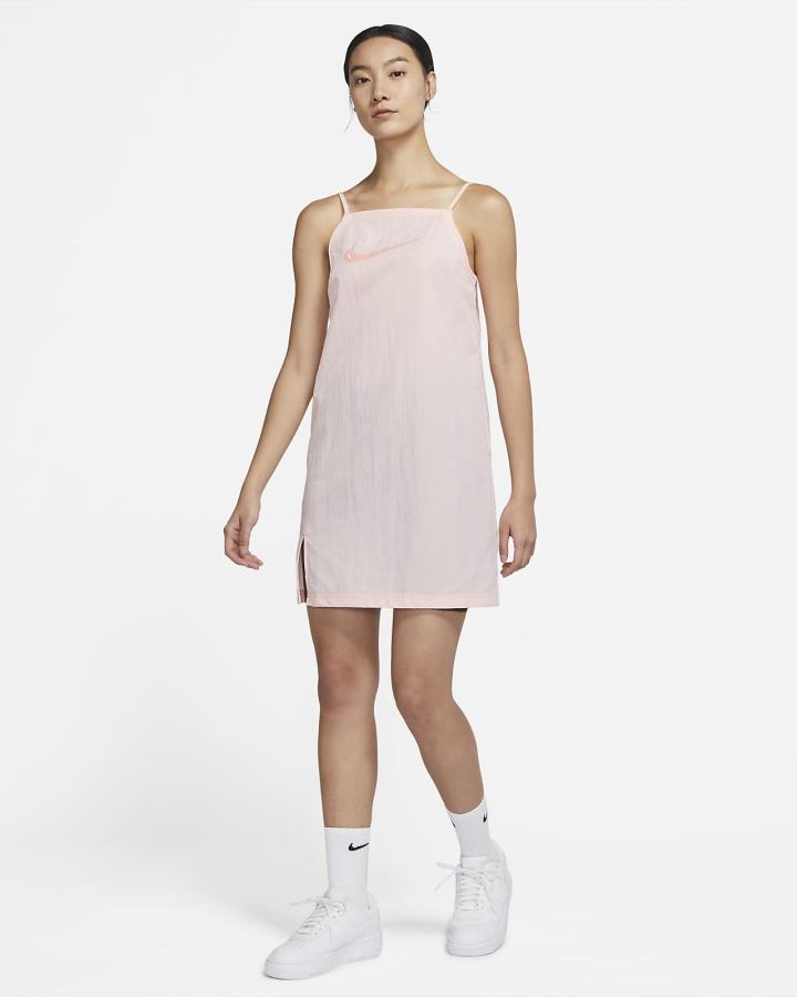 Vestido Nike Sportswear Swoosh Woven Cami Mujer Blancas Naranjas | UCSAL-4017