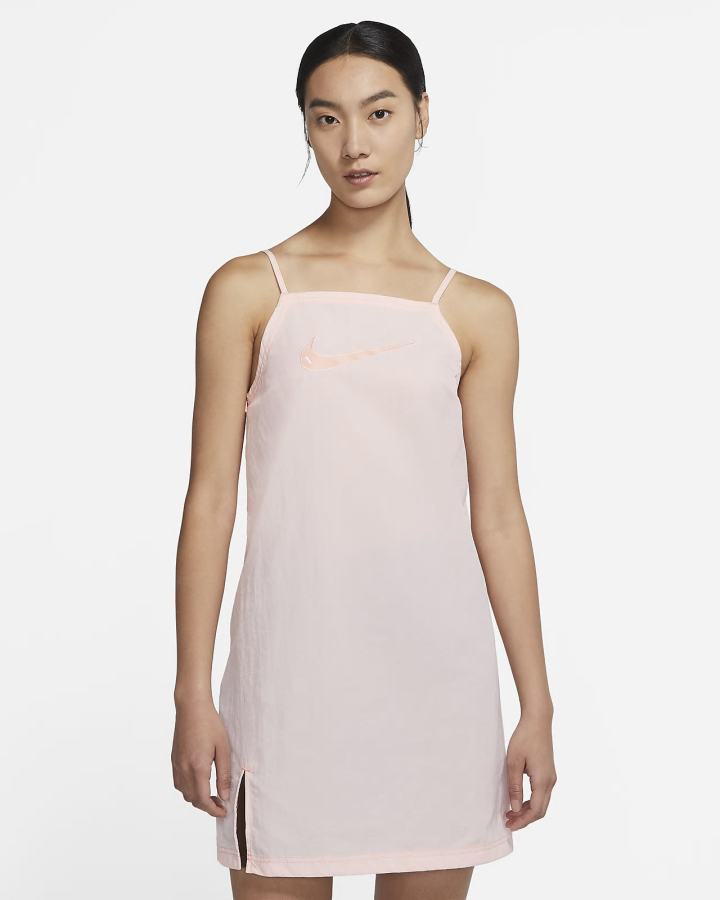 Vestido Nike Sportswear Swoosh Woven Cami Mujer Blancas Naranjas | UCSAL-4017