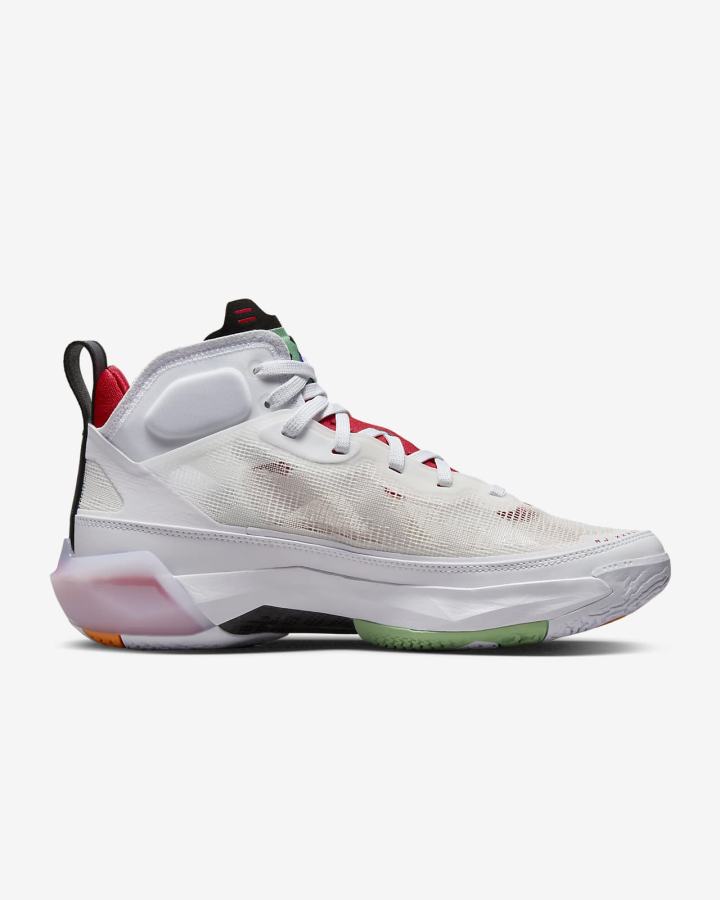 Zapatillas Baloncesto Nike Air Jordan XXXVII Hombre Blancas Plateadas Claro Negras Rojas | ALGHC-7841