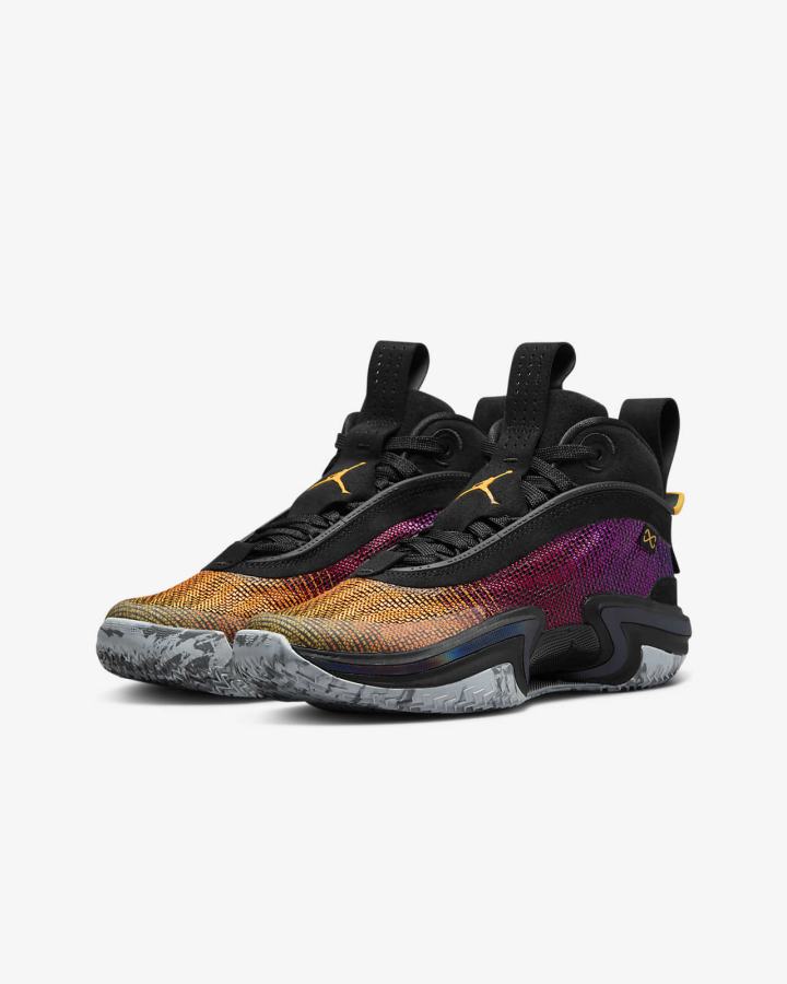 Zapatillas Baloncesto Nike Air Jordan XXXVI Kids Niño Negras Rosas Moradas Naranjas | DPATR-6498