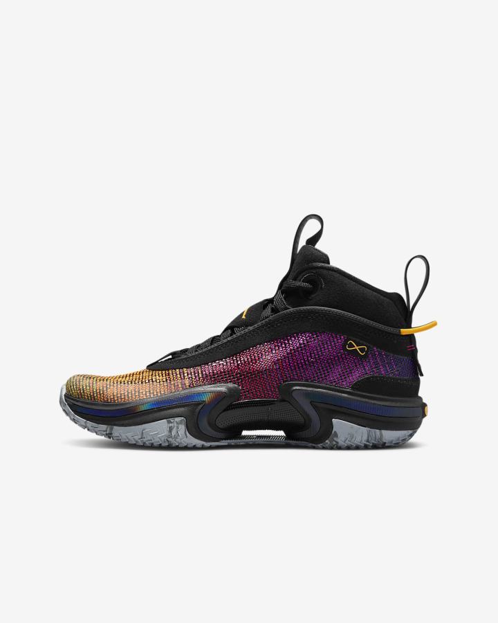 Zapatillas Baloncesto Nike Air Jordan XXXVI Kids Niño Negras Rosas Moradas Naranjas | DPATR-6498