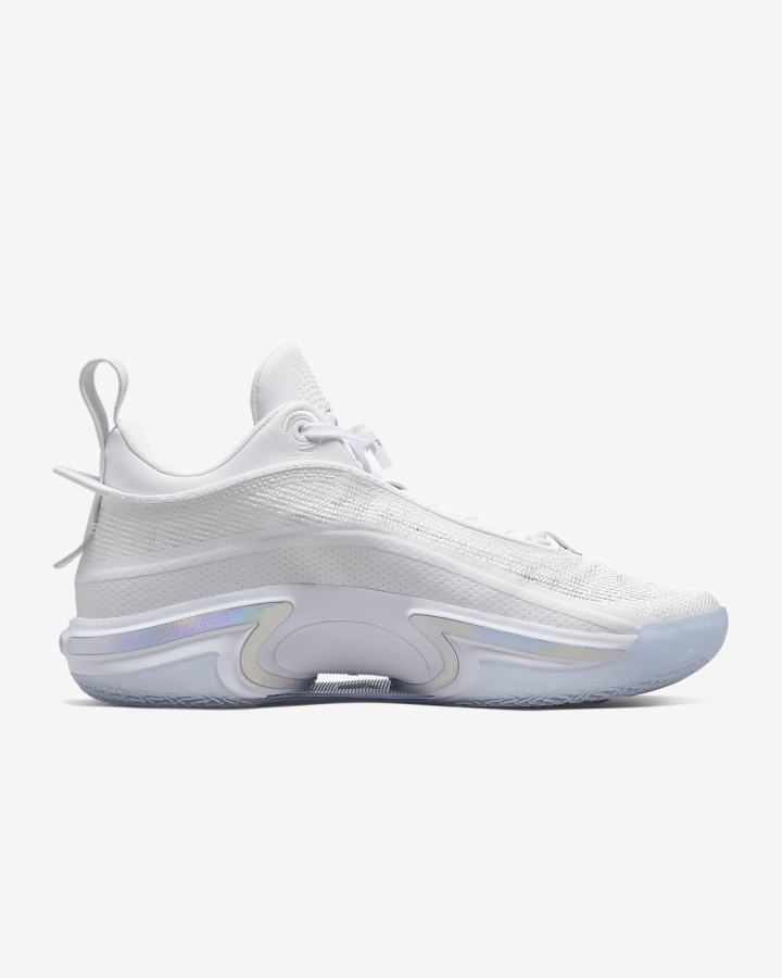 Zapatillas Baloncesto Nike Air Jordan XXXVI Low Hombre Blancas Metal Plateadas | GPMFO-1480