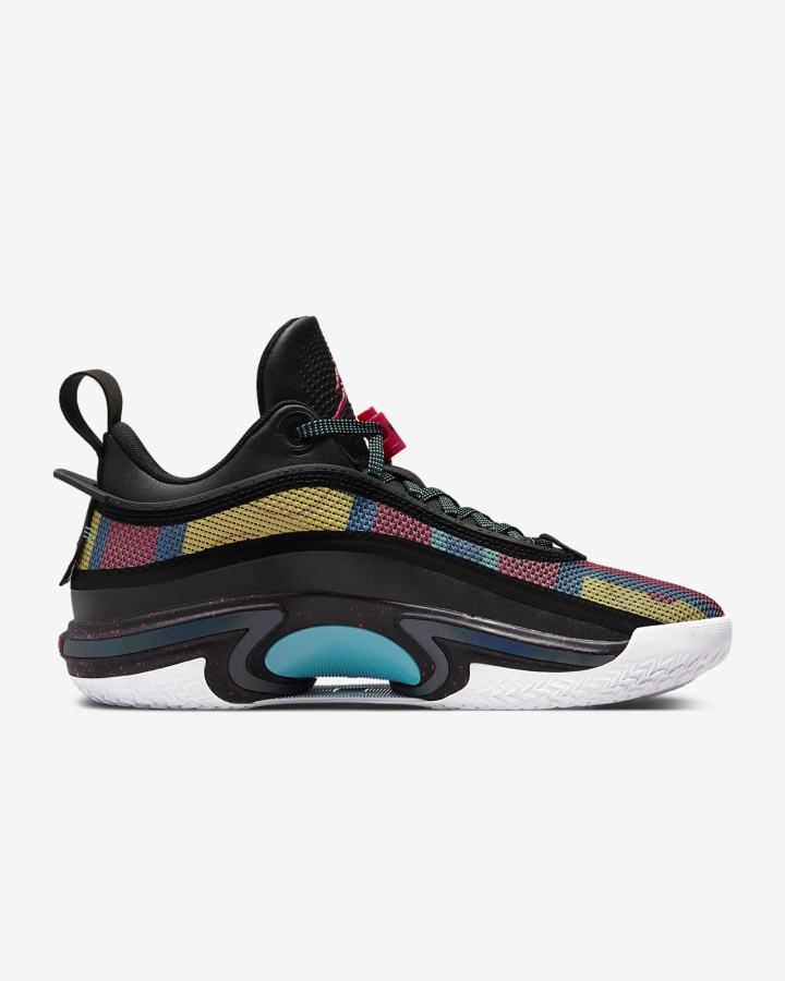 Zapatillas Baloncesto Nike Air Jordan XXXVI Low Hombre Negras Turquesa Rosas | IDUGK-6279