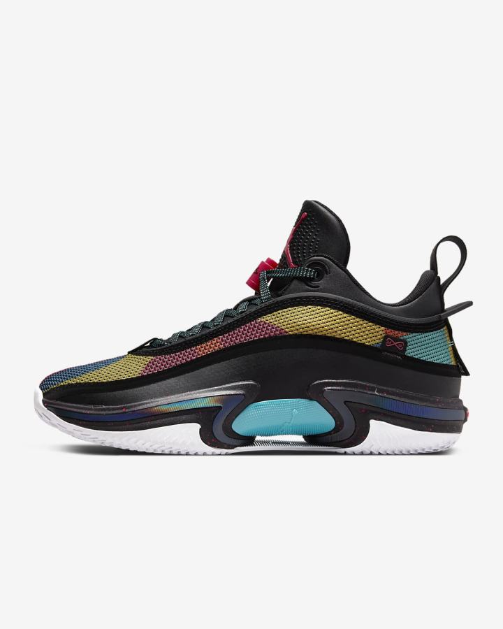 Zapatillas Baloncesto Nike Air Jordan XXXVI Low Hombre Negras Turquesa Rosas | IDUGK-6279