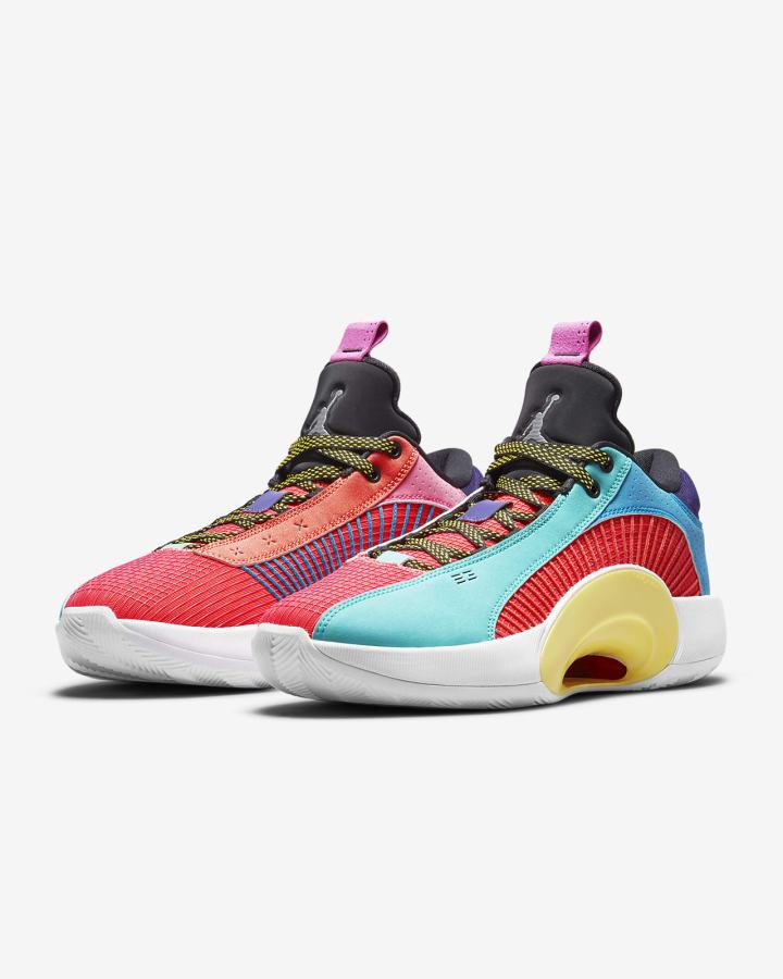 Zapatillas Baloncesto Nike Air Jordan XXXV Low DS PF Hombre Rojas Claro Azules Metal Plateadas | LHZEF-3209