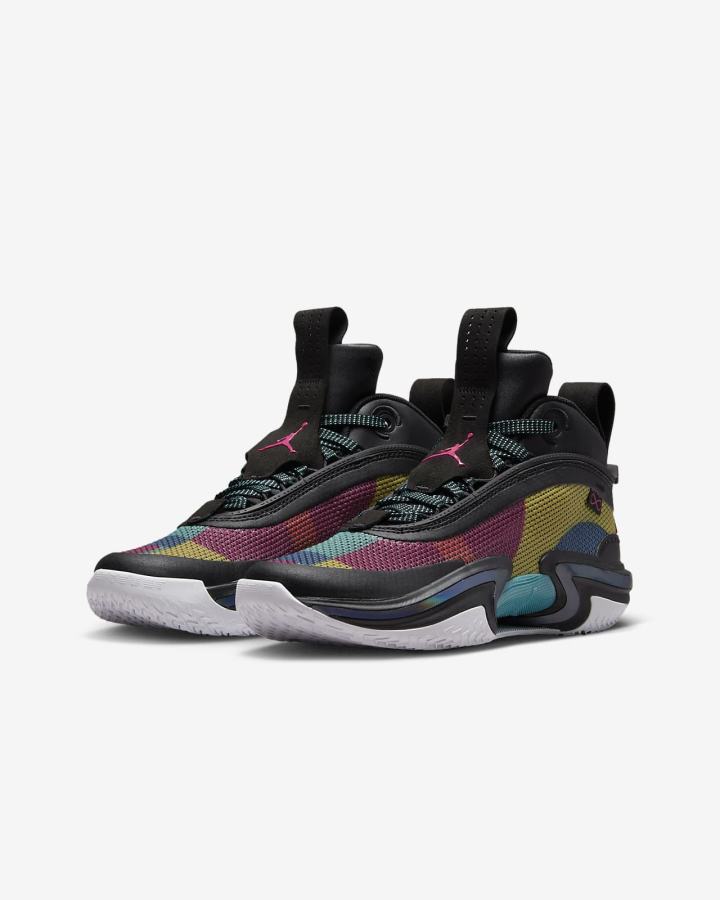 Zapatillas Baloncesto Nike Air Jordan XXXVI Kids Niño Negras Turquesa Rosas | ZLVJY-2671