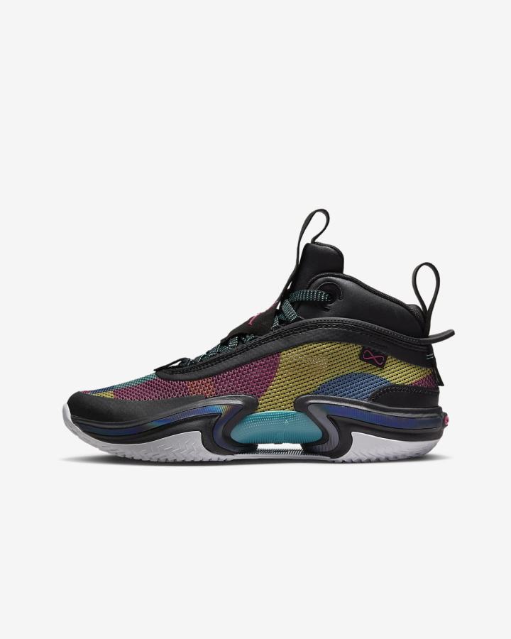 Zapatillas Baloncesto Nike Air Jordan XXXVI Kids Niño Negras Turquesa Rosas | ZLVJY-2671