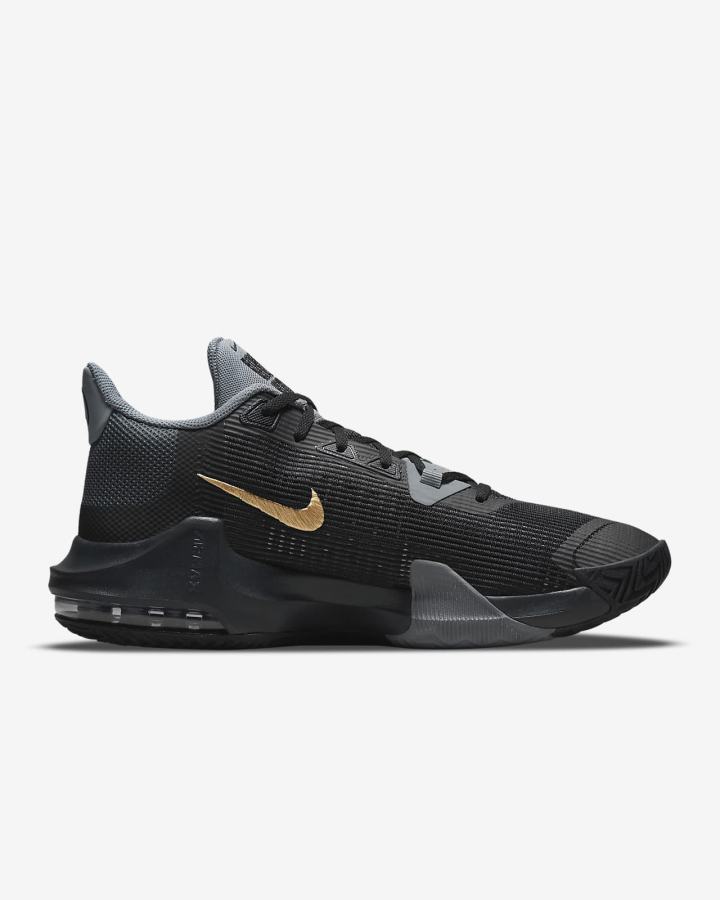 Zapatillas Baloncesto Nike Air Max Impact 3 Mujer Negras Gris Gris Oscuro Metal Doradas | PVUHJ-9520