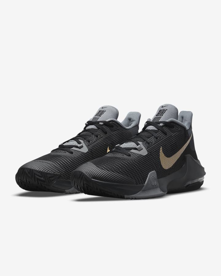 Zapatillas Baloncesto Nike Air Max Impact 3 Mujer Negras Gris Gris Oscuro Metal Doradas | PVUHJ-9520