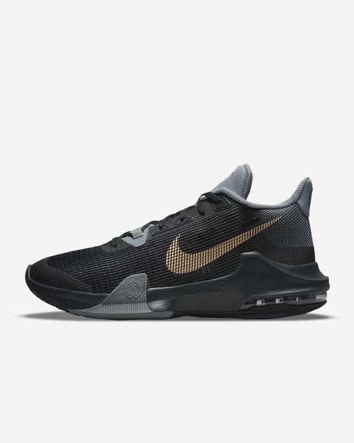 Zapatillas Baloncesto Nike Air Max Impact 3 Mujer Negras Gris Gris Oscuro Metal Doradas | PVUHJ-9520