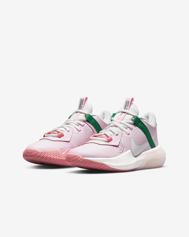 Zapatillas Baloncesto Nike Air Zoom Crossover Kids Niña Rosas Blancas | DESNU-3720