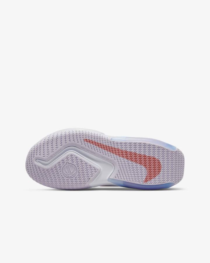 Zapatillas Baloncesto Nike Air Zoom Crossover Kids Niña Rosas Azules Plateadas Blancas | EHYSI-0768