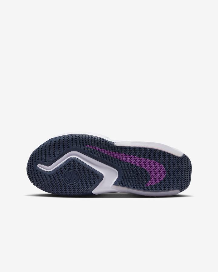 Zapatillas Baloncesto Nike Air Zoom Crossover Kids Niña Blancas Moradas Metal Plateadas | HTDMP-0642