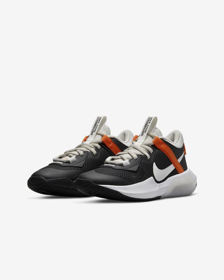 Zapatillas Baloncesto Nike Air Zoom Crossover Kids Niña Negras Beige Claro Naranjas Blancas | KZXGO-2749