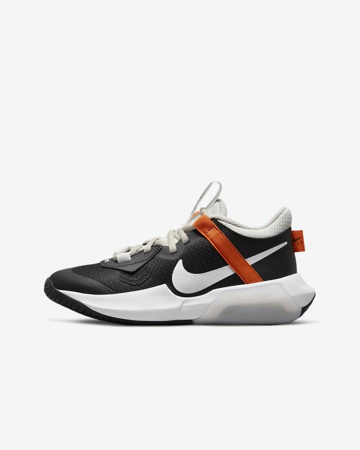 Zapatillas Baloncesto Nike Air Zoom Crossover Kids Niña Negras Beige Claro Naranjas Blancas | KZXGO-2749
