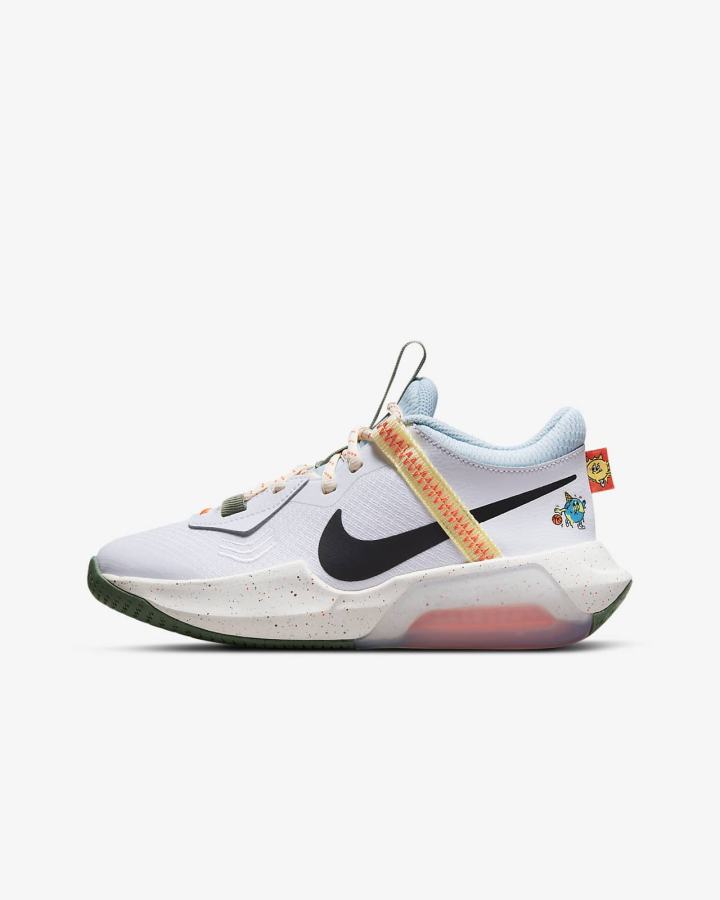 Zapatillas Baloncesto Nike Air Zoom Crossover Kids Niña Blancas Naranjas Negras | NKBFP-3689