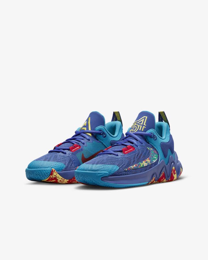 Zapatillas Baloncesto Nike Giannis Immortality 2 Kids Niña Azules Rojas Amarillo | GWPFV-5034