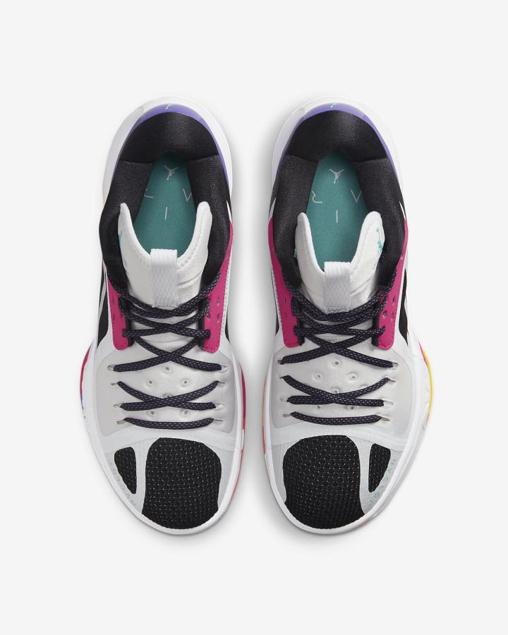 Zapatillas Baloncesto Nike Jordan Zoom Separate Hombre Blancas Negras Naranjas Turquesa | IOTYX-6047