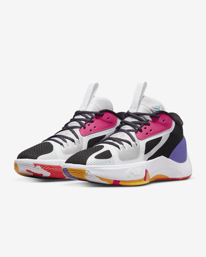 Zapatillas Baloncesto Nike Jordan Zoom Separate Hombre Blancas Negras Naranjas Turquesa | IOTYX-6047