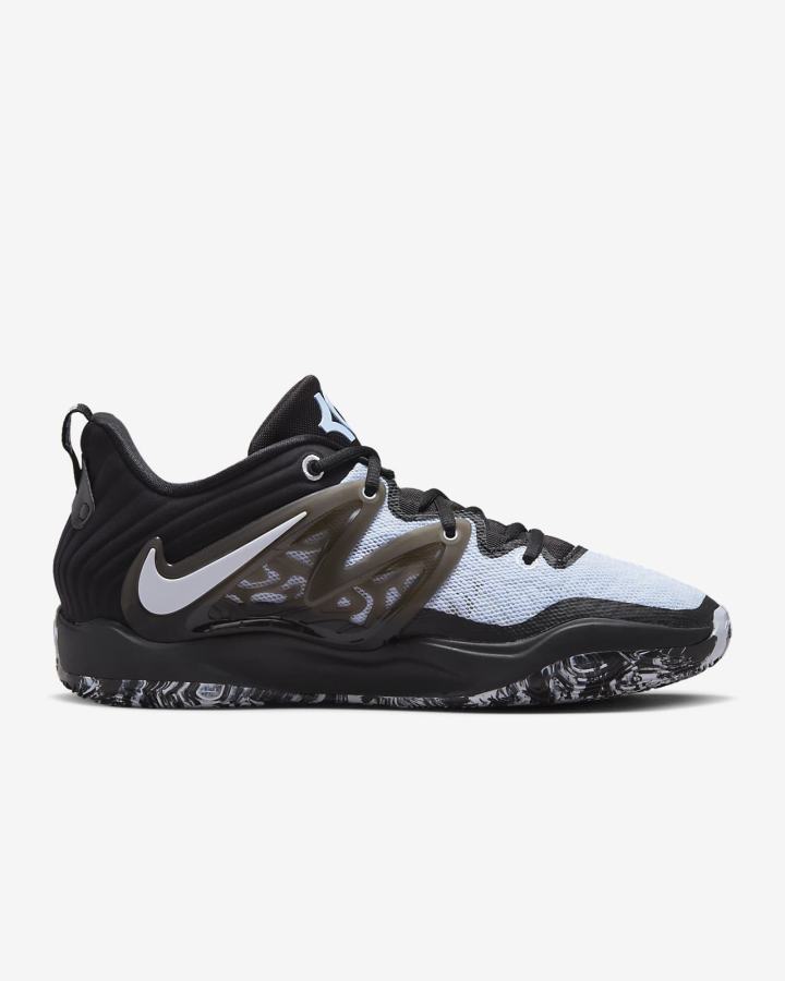 Zapatillas Baloncesto Nike KD15 Mujer Blancas Negras Azul Real Blancas | NVCLD-2743