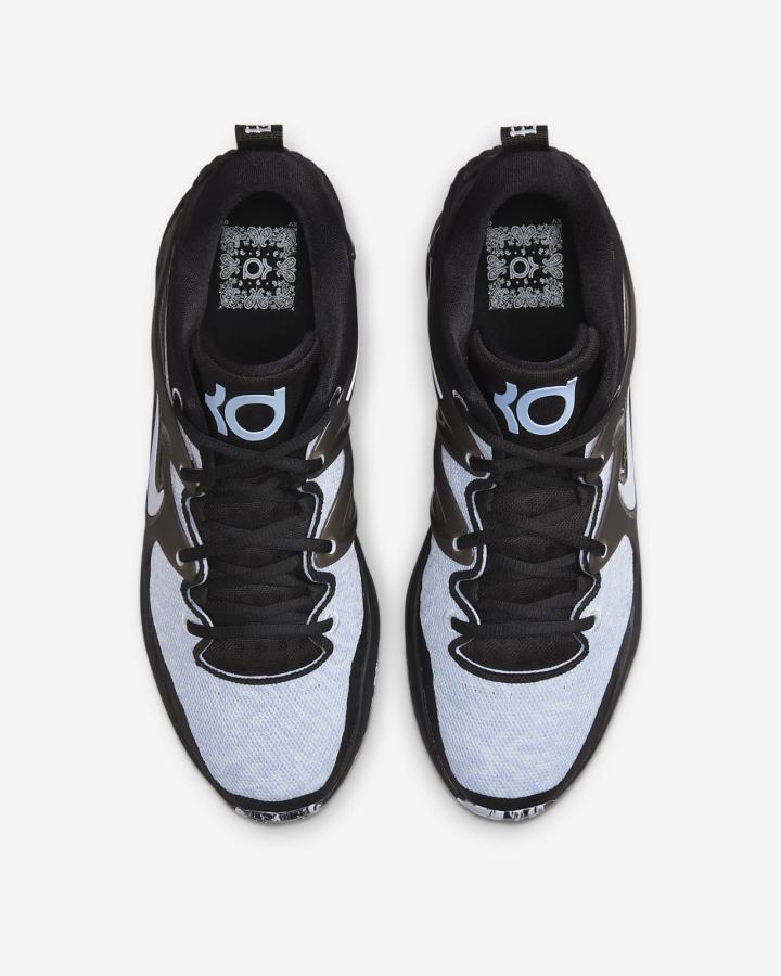 Zapatillas Baloncesto Nike KD15 Mujer Blancas Negras Azul Real Blancas | NVCLD-2743
