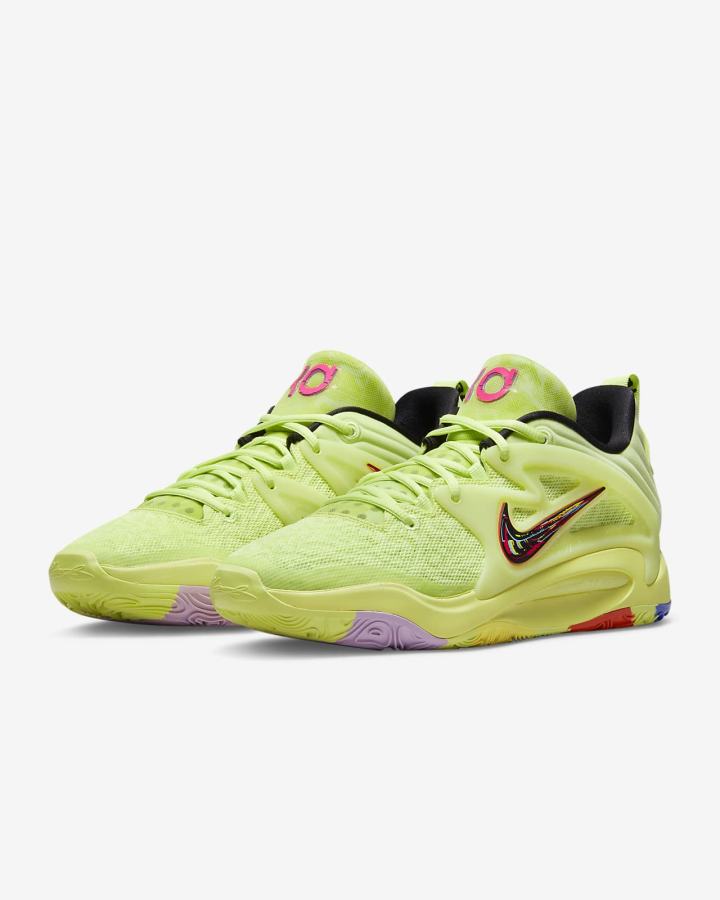 Zapatillas Baloncesto Nike KD15 Mujer Limón Claro Negras Fucsia Rojas | EVDOP-4761