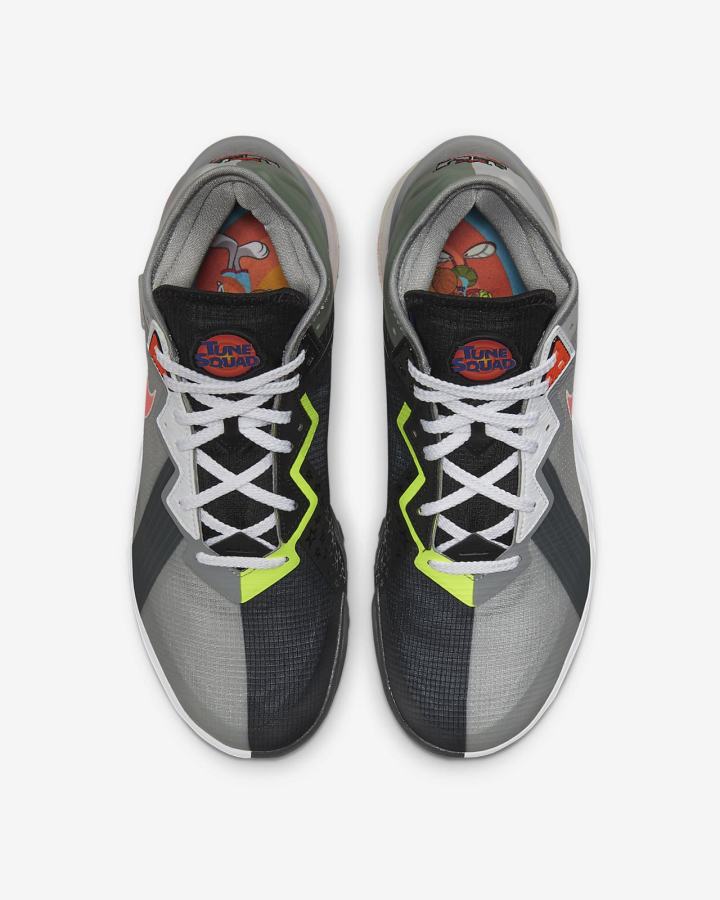 Zapatillas Baloncesto Nike LeBron 18 Low 'Bugs vs Marvin' Mujer Gris Claro Negras Blancas | QAPHI-6028