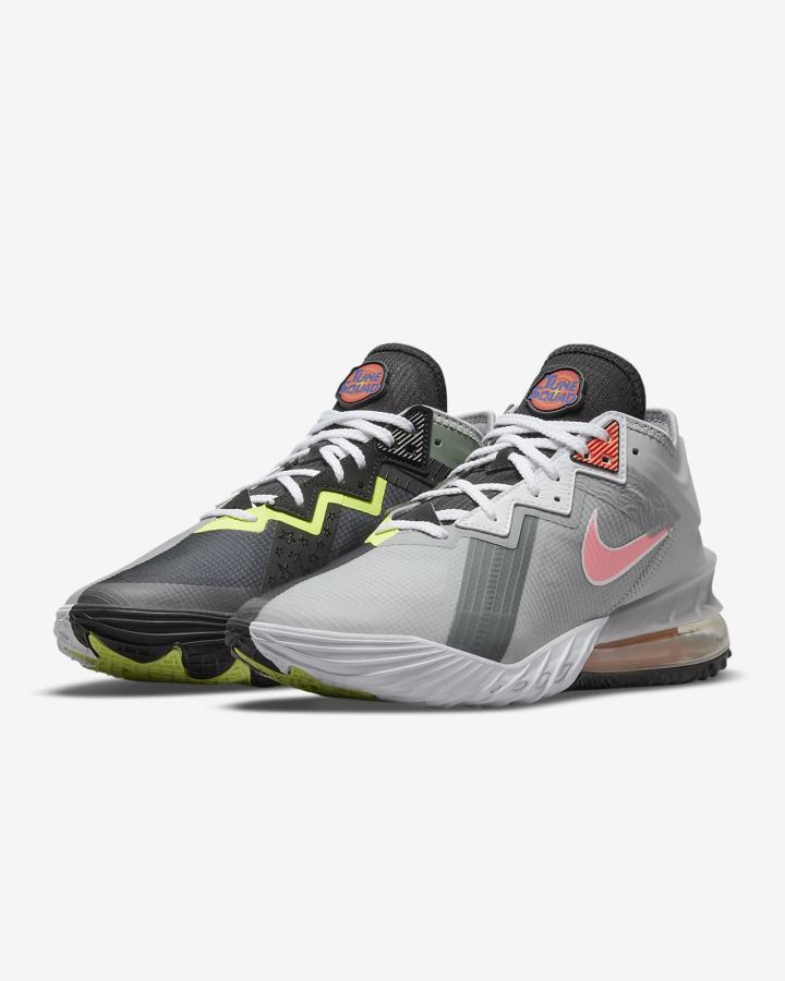 Zapatillas Baloncesto Nike LeBron 18 Low 'Bugs vs Marvin' Mujer Gris Claro Negras Blancas | QAPHI-6028