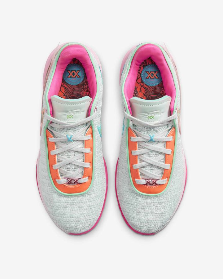 Zapatillas Baloncesto Nike LeBron 20 Hombre Verde Rosas Beige Claro Multicolor | DZREF-2460