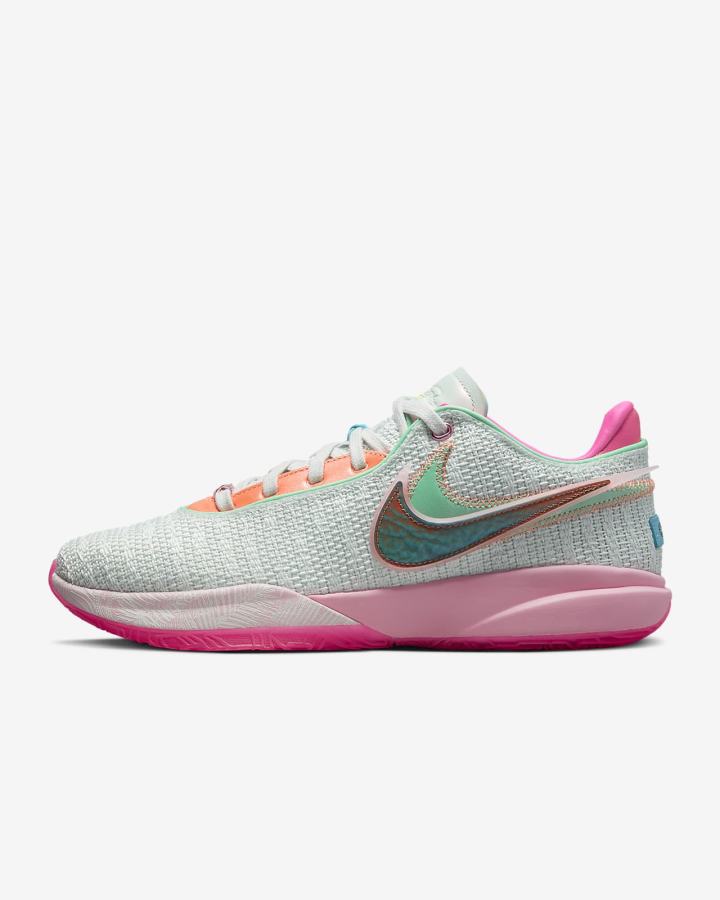 Zapatillas Baloncesto Nike LeBron 20 Hombre Verde Rosas Beige Claro Multicolor | DZREF-2460