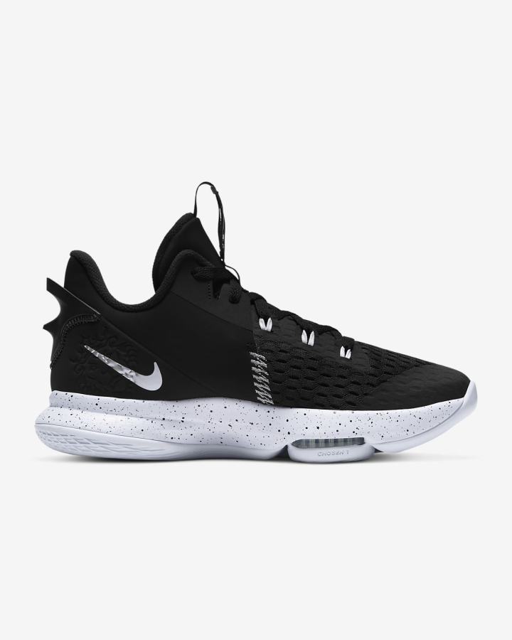 Zapatillas Baloncesto Nike LeBron Witness 5 Hombre Negras Blancas Metal Plateadas | PYQJD-0398