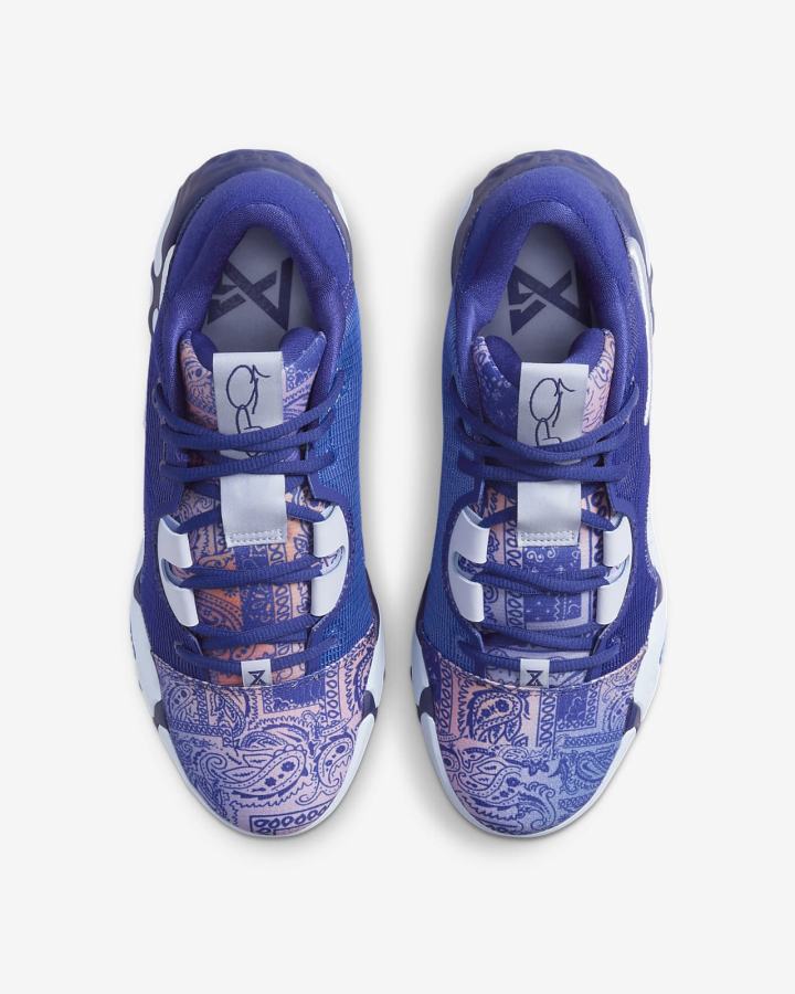 Zapatillas Baloncesto Nike PG 6 Hombre Azul Real Azul Real Oscuro Azules Coral Azules Claro | UHVME-6257