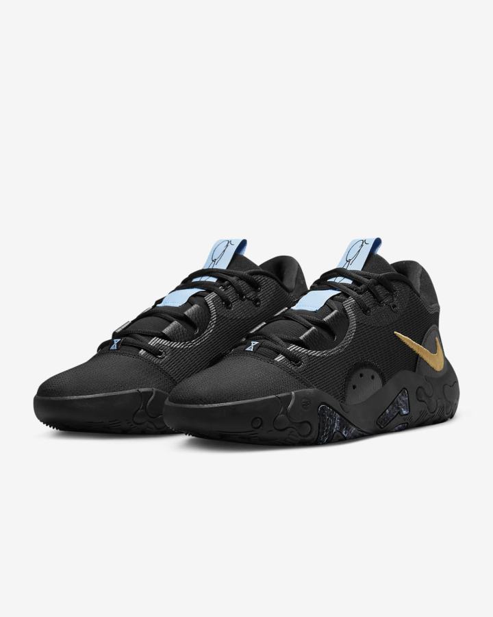 Zapatillas Baloncesto Nike PG 6 Hombre Negras Azules Coral Creme Metal Doradas | HMDJQ-9873