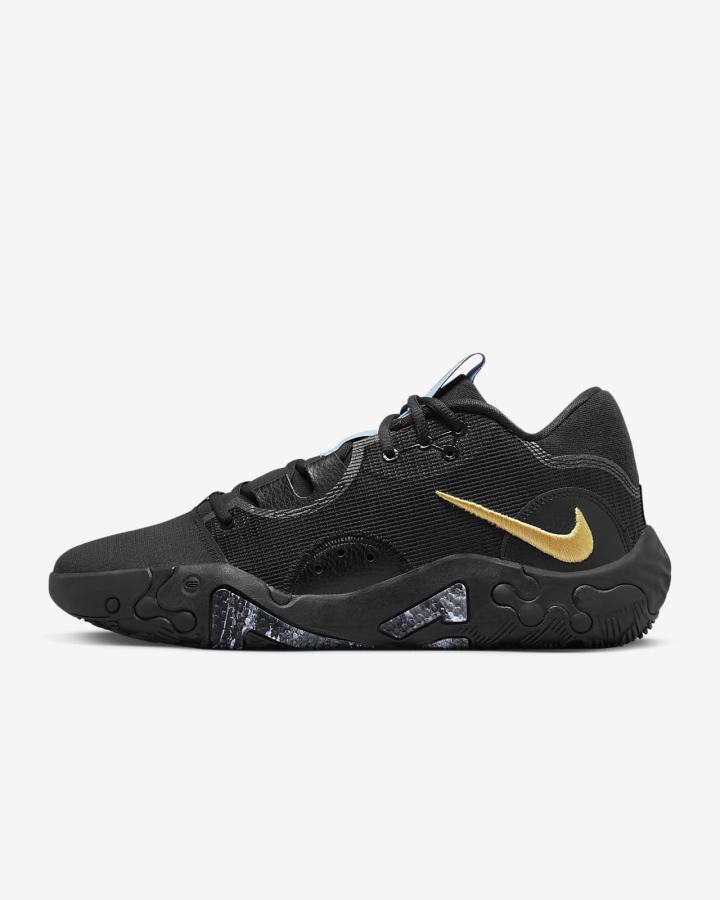 Zapatillas Baloncesto Nike PG 6 Mujer Negras Azules Coral Creme Metal Doradas | POICV-2841