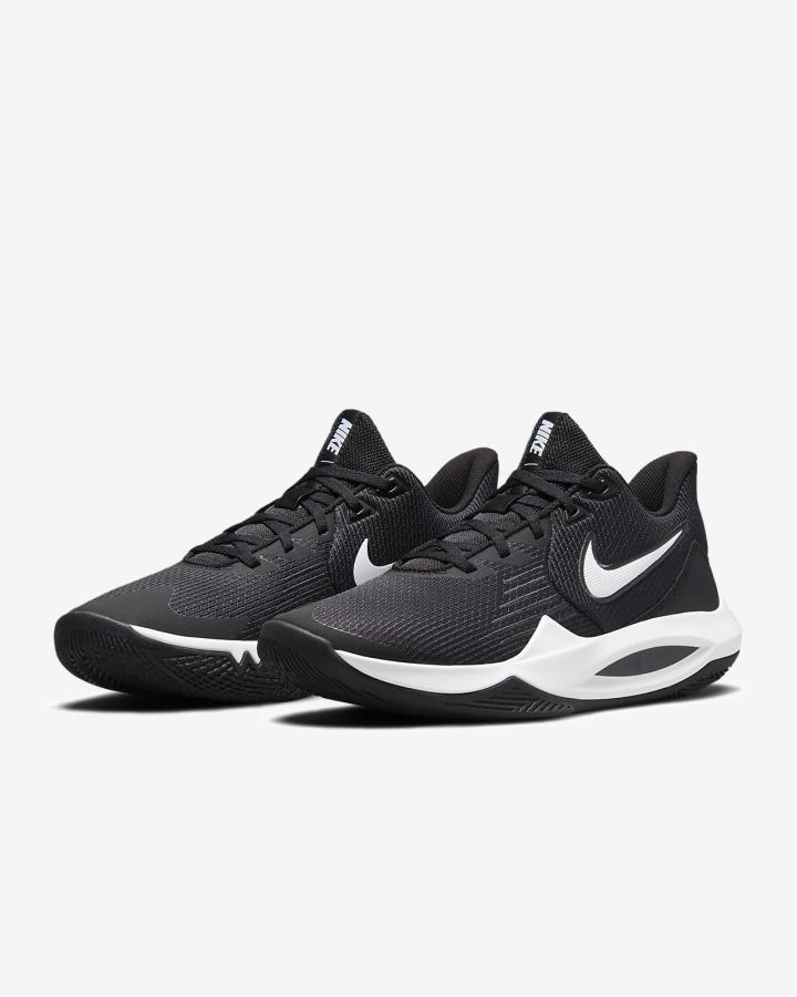 Zapatillas Baloncesto Nike Precision 5 Hombre Negras Gris Oscuro Blancas | JBIZK-6298