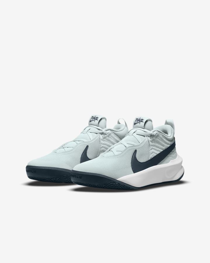 Zapatillas Baloncesto Nike Team Hustle D 10 Kids Niño Blancas Azul Marino | BEIRP-6843