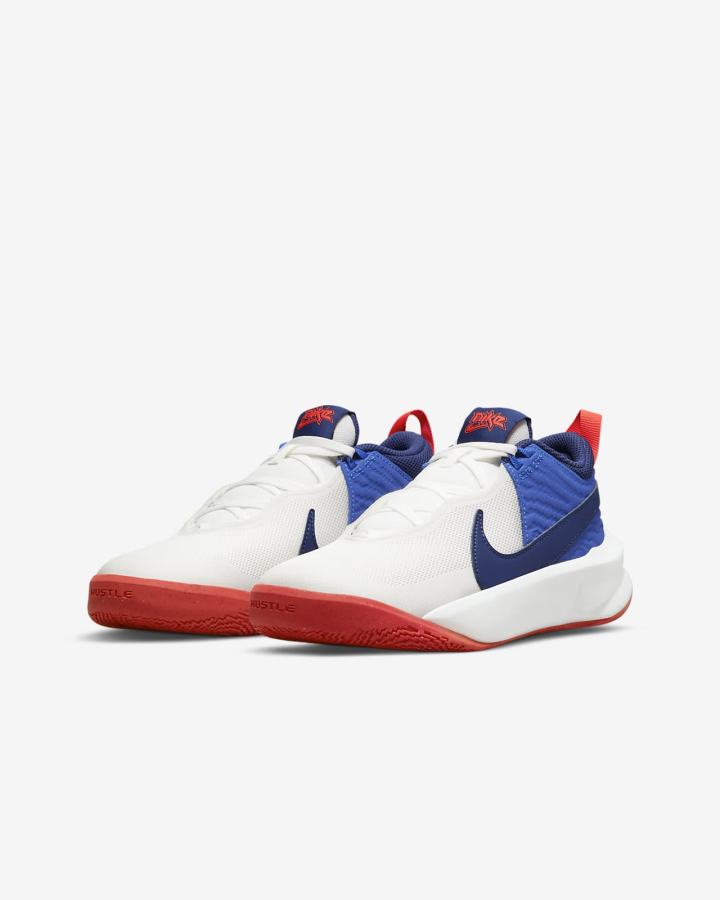 Zapatillas Baloncesto Nike Team Hustle D 10 Kids Niña Blancas Azul Real Rojas Claro Azul Marino | NIFAS-9538
