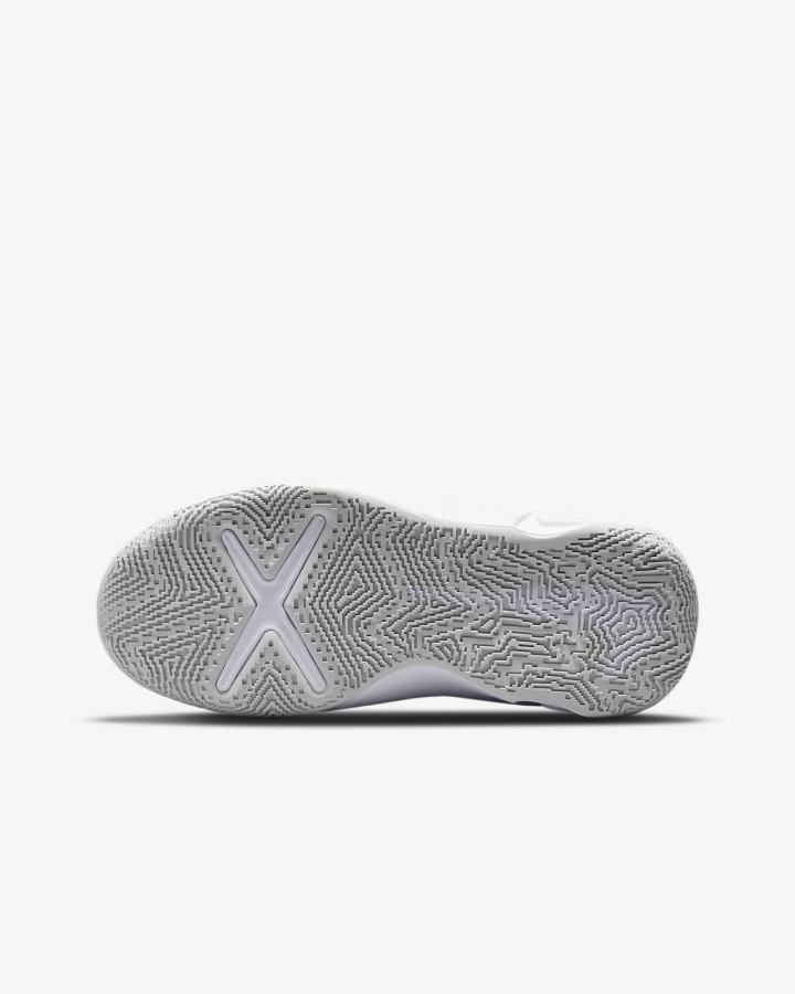 Zapatillas Baloncesto Nike Team Hustle D 10 Kids Niña Blancas Metal Plateadas | OBTMF-8706