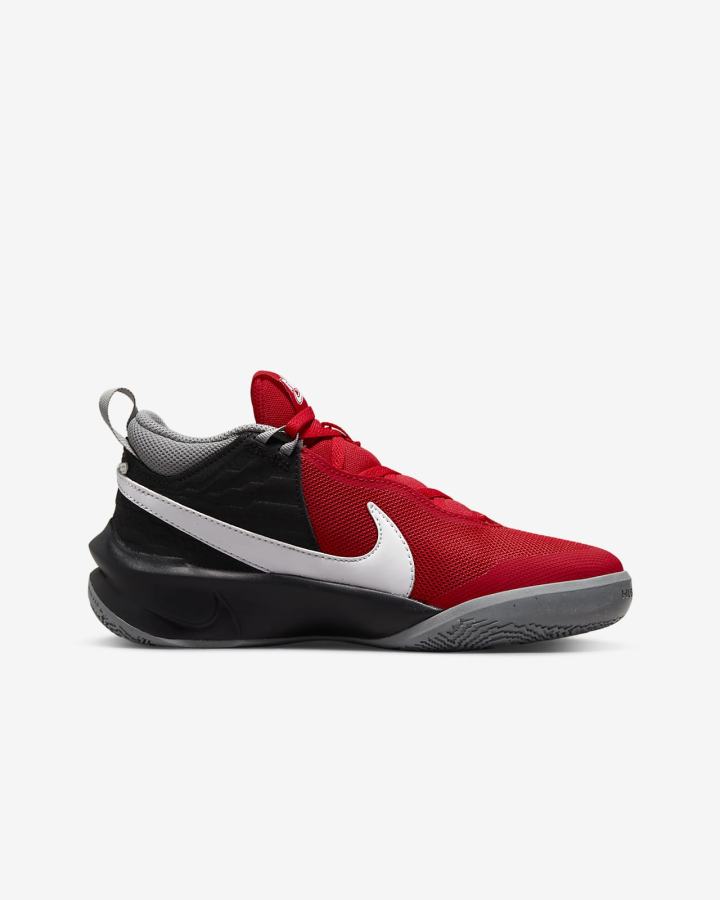 Zapatillas Baloncesto Nike Team Hustle D 10 Kids Niño Rojas Gris Negras Blancas | QHDGL-9162