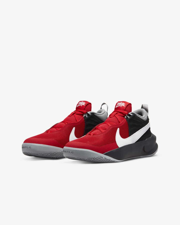 Zapatillas Baloncesto Nike Team Hustle D 10 Kids Niño Rojas Gris Negras Blancas | QHDGL-9162