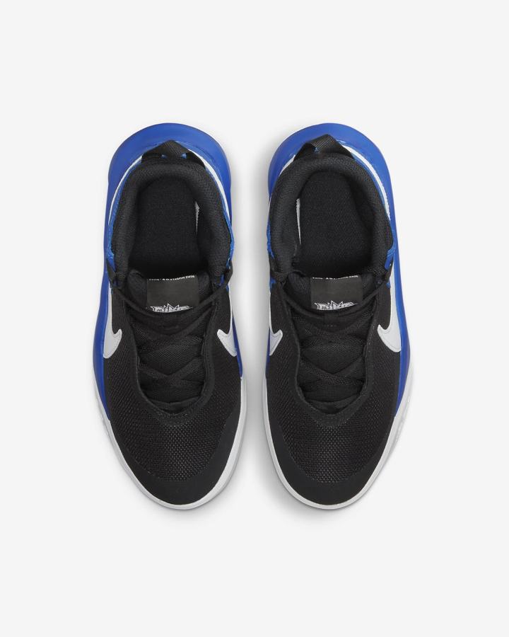 Zapatillas Baloncesto Nike Team Hustle D 10 Kids Niña Negras Azul Real Blancas | TRKNU-3857